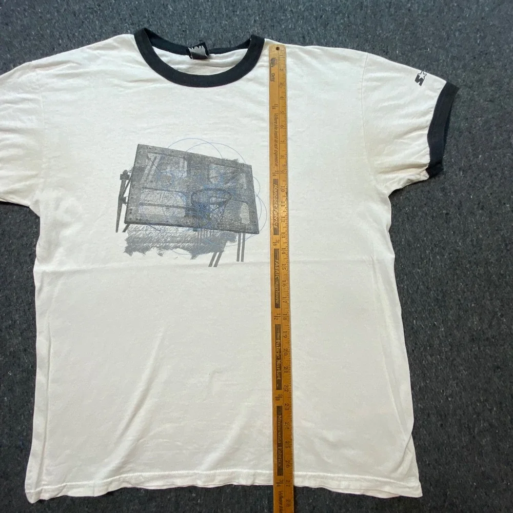 Starter Ringer T‎ Shirt XL Mens White Black Basketball Graphic Retro Sport